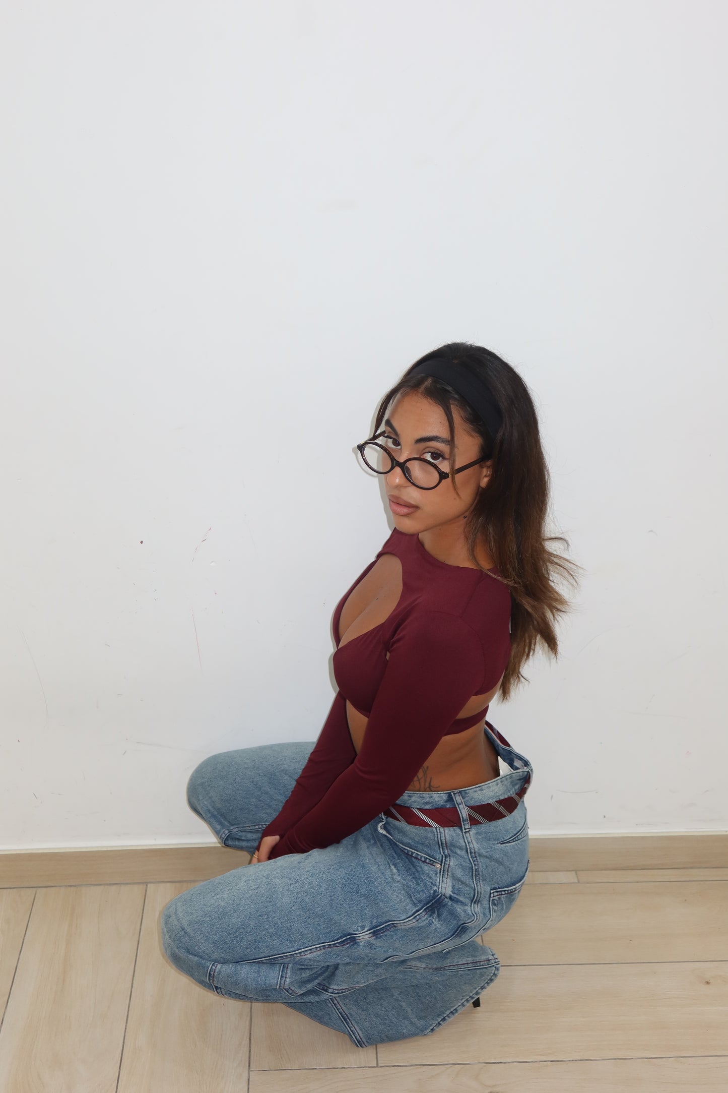 Cordset in lycra bordeaux