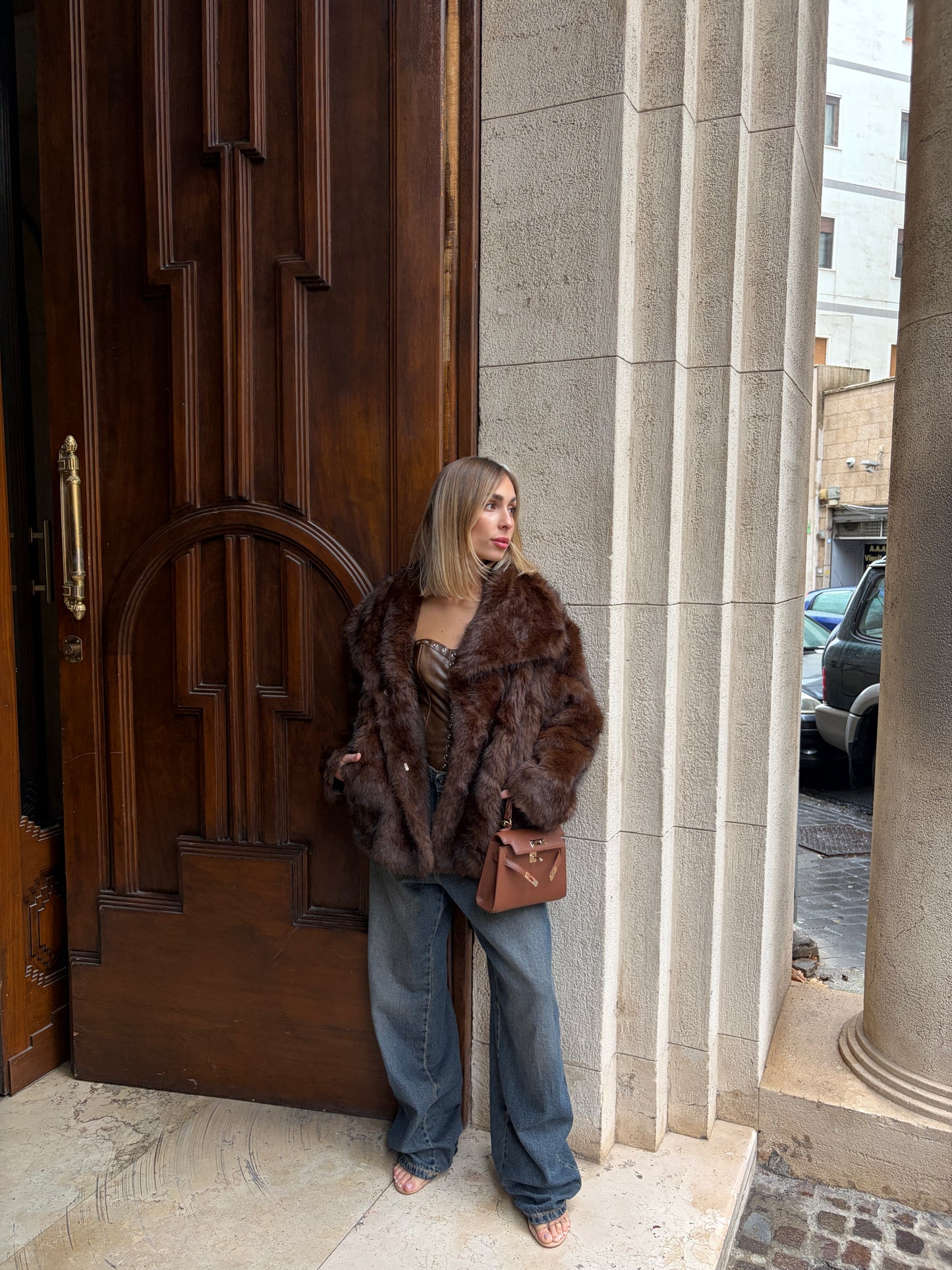 Eco pelliccia marrone