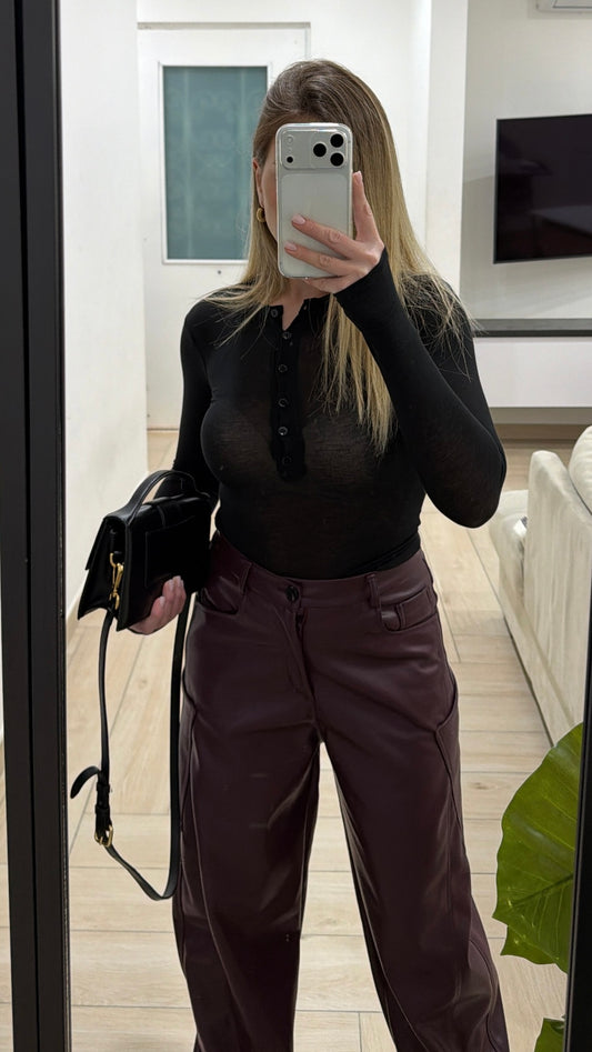 Maglia bottoncini semivelata